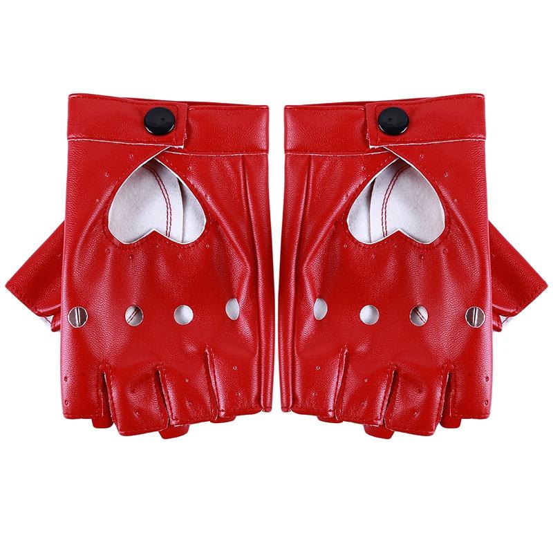 Rękawiczki PU z odkrytymi palcami Cosplay Punk Scena T Klub Nocny Rękawiczka Motocyklowa Miłość Street Dance Pole Dance Rękawiczki Lolita Moda Seksowna Rękawiczka Unisex