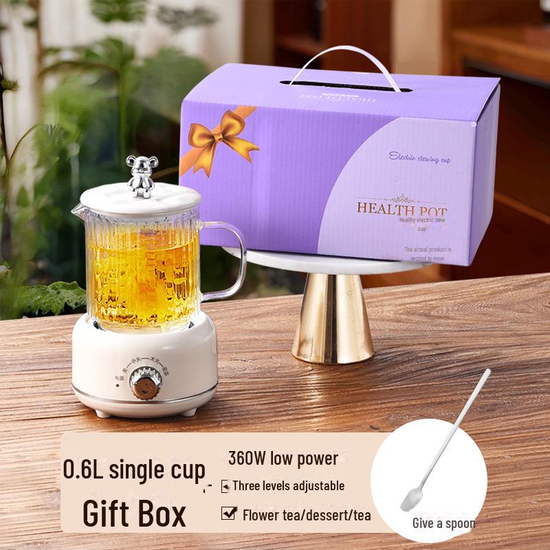 Mini Blumen-Teekanne & Gesundheitstasse - Elegantes Bürogeschenk