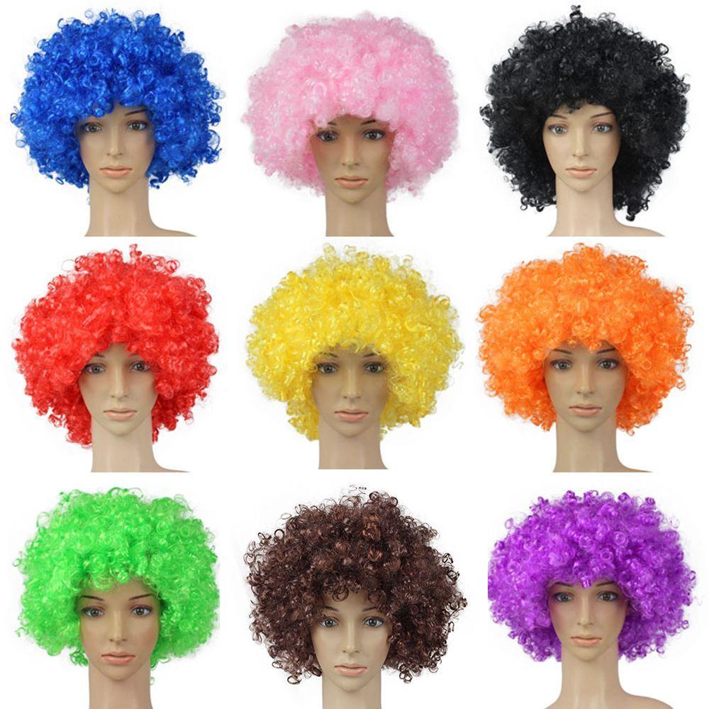 Football Fans Wigs Afro Curly Wigs Adult Kids Synthetic Wigs Funny Wig Costume Party Cosplay Hairs