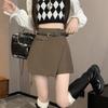 Coffee High-Waisted A-Line Irregular Culottes Skirt - Women's Spring 2025 Trend
