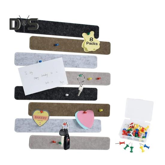 8 stk Filt Meldingstripe Selvklebende DIY Oppslagstavle Nål 35 Tegnestifter Skole Hjem Veggdekor Klistremerker