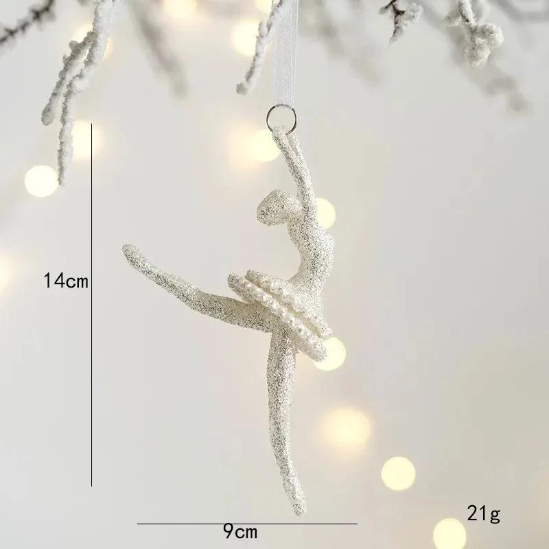 12x11CM 1 Stück Weihnachtsbaum Anhänger Weihnachtsdekoration Glitzer Stern Elch Engel Weihnachtsgeschenk für Heimparty 2025 Neues Jahr Navidad