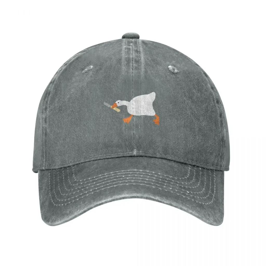 Biting Knife White Goose Inhale Duck Baseball Caps Unisex Style Distressed Washed Snapback Hat Outdoor  Caps Hat