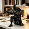 3D Printed Medieval Knight Pen Holder Black Silver Warrior Statue Desk Organizer Creative Office Desktop Decor Stationery Gift