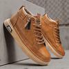 Men's High Top Leather Shoes Fashionable Ankle Boots Business Casual Outdoor Shoes Retro Work Male Boots Comfortable Seasonal