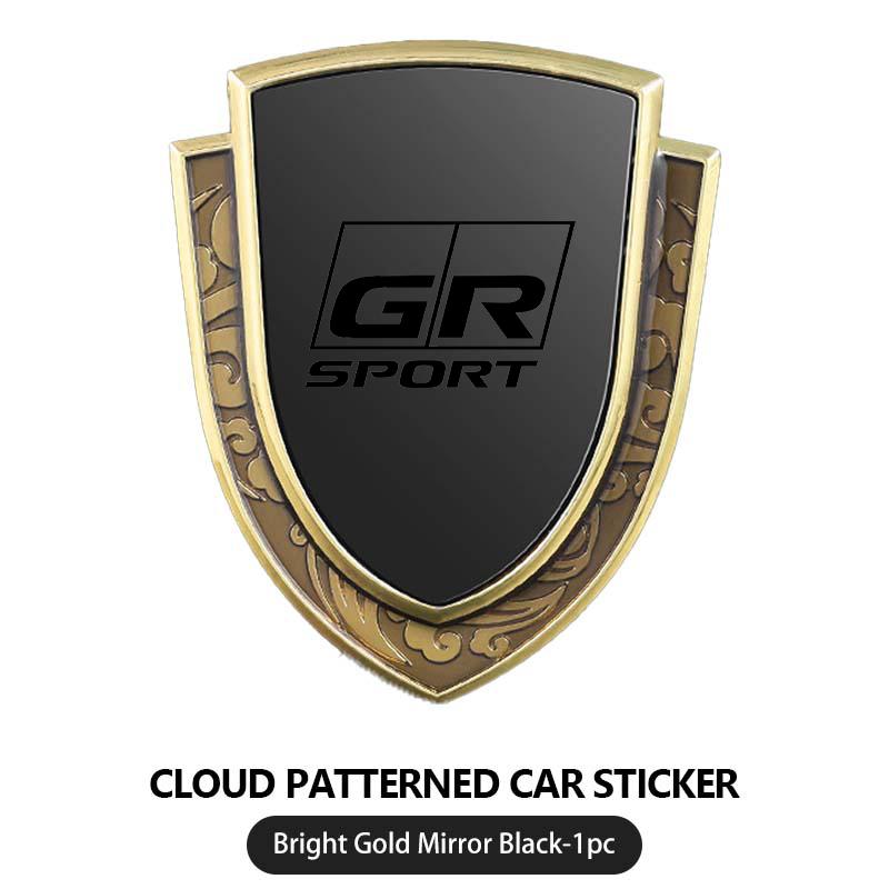 Car Styling 3D Shield Metal Emblem Badge Sticker Decoration Decal For Toyota GR MN Corolla Yaris Aygo Prius RAV4 Crown CHR Camry