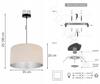 Hanging Lamp, Ceiling Chandelier, Chrome, Velvet Lampshade