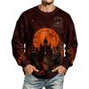 Men's Halloween Printed Long Sleeve Sweatshirt Round Neck Casual Pullover