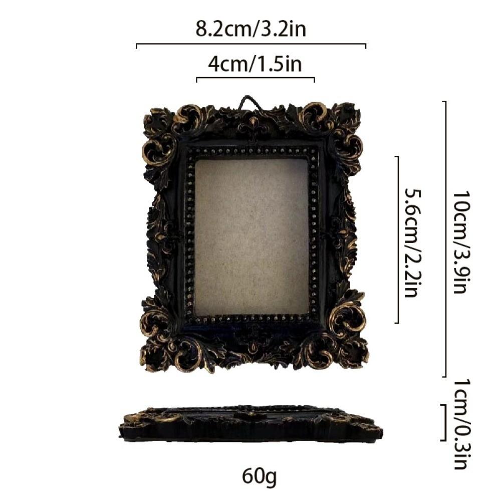 Black Baroque Style Photo Frame Goth Photo Display Holders Picture Frame Ornaments Living Room