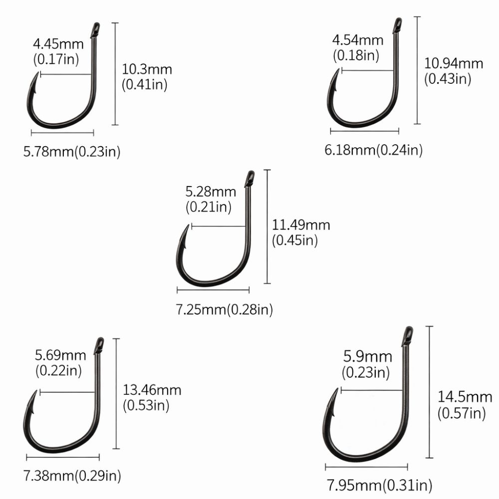 500PCS High Carbon Steel Fishing Hooks Set Sharpened Barb 3#-12# Barbed Fishing Hooks with Holes Black Fishing Hooks