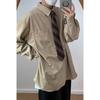 2024 Letter Long Sleeve Shirt Japanese Hong Kong Style Ins Loose Shirt Boys Summer Trendy Versatile Casual Coat