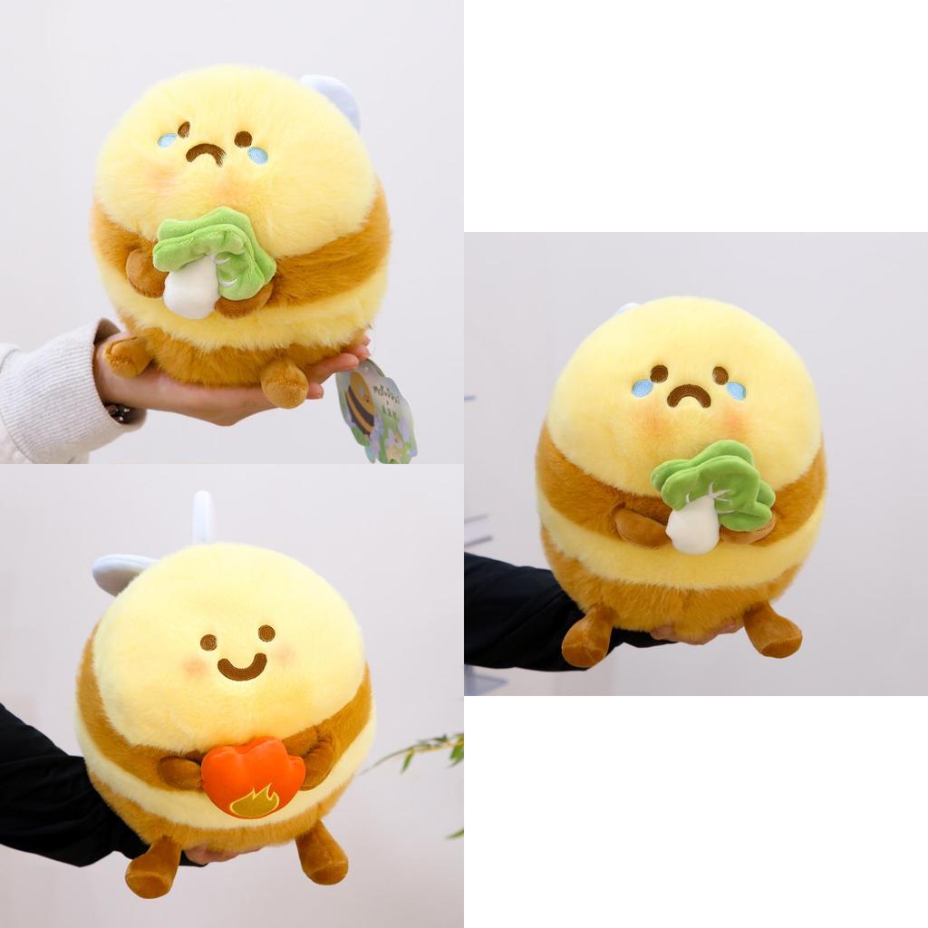 Cute Creative Bee Plush Toy Soft Pp Cotton Stuffed Animal Doll For Kids 20cm
