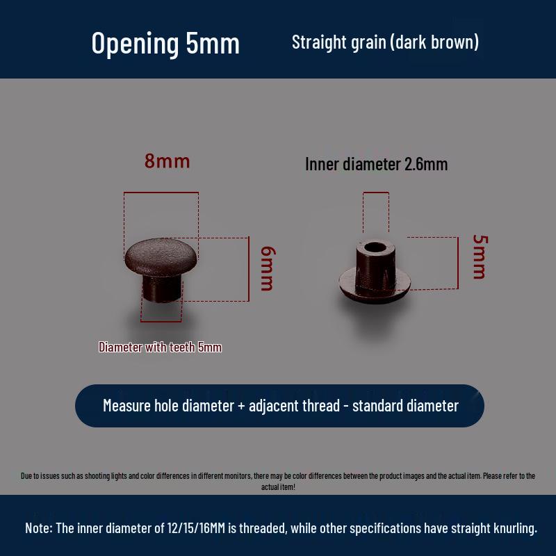 Universeller Runder Dekoplastikstopfen für Möbelscharniere und Schraubenlöcher