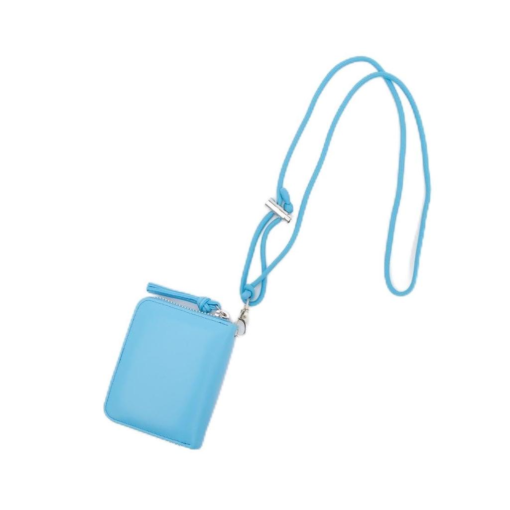 Accordion Card Wallet with Fluorescent Leather Strap