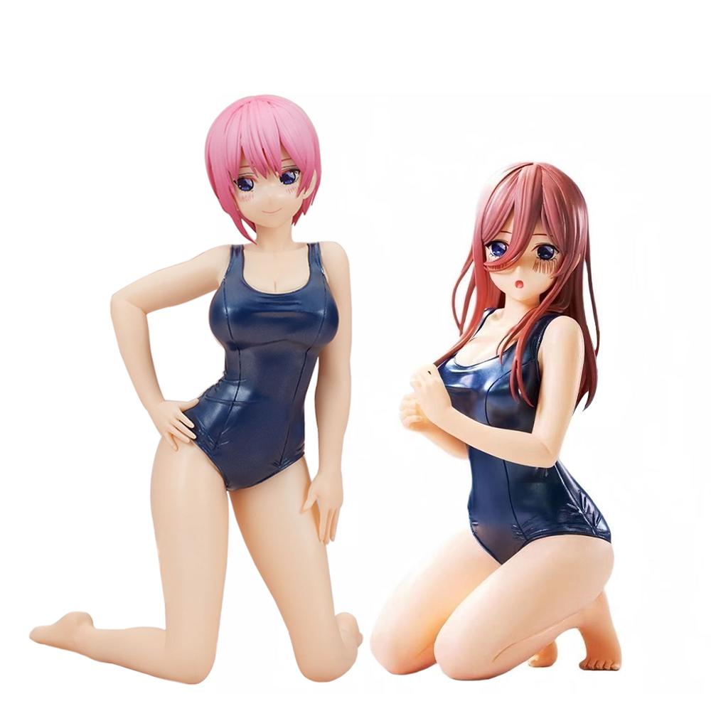 Anime Ichika Nino Miku Yotsuba Figure Standing Pose Action Figure Swimsuit model desktop ornament Collection toy Gift 12-15cm