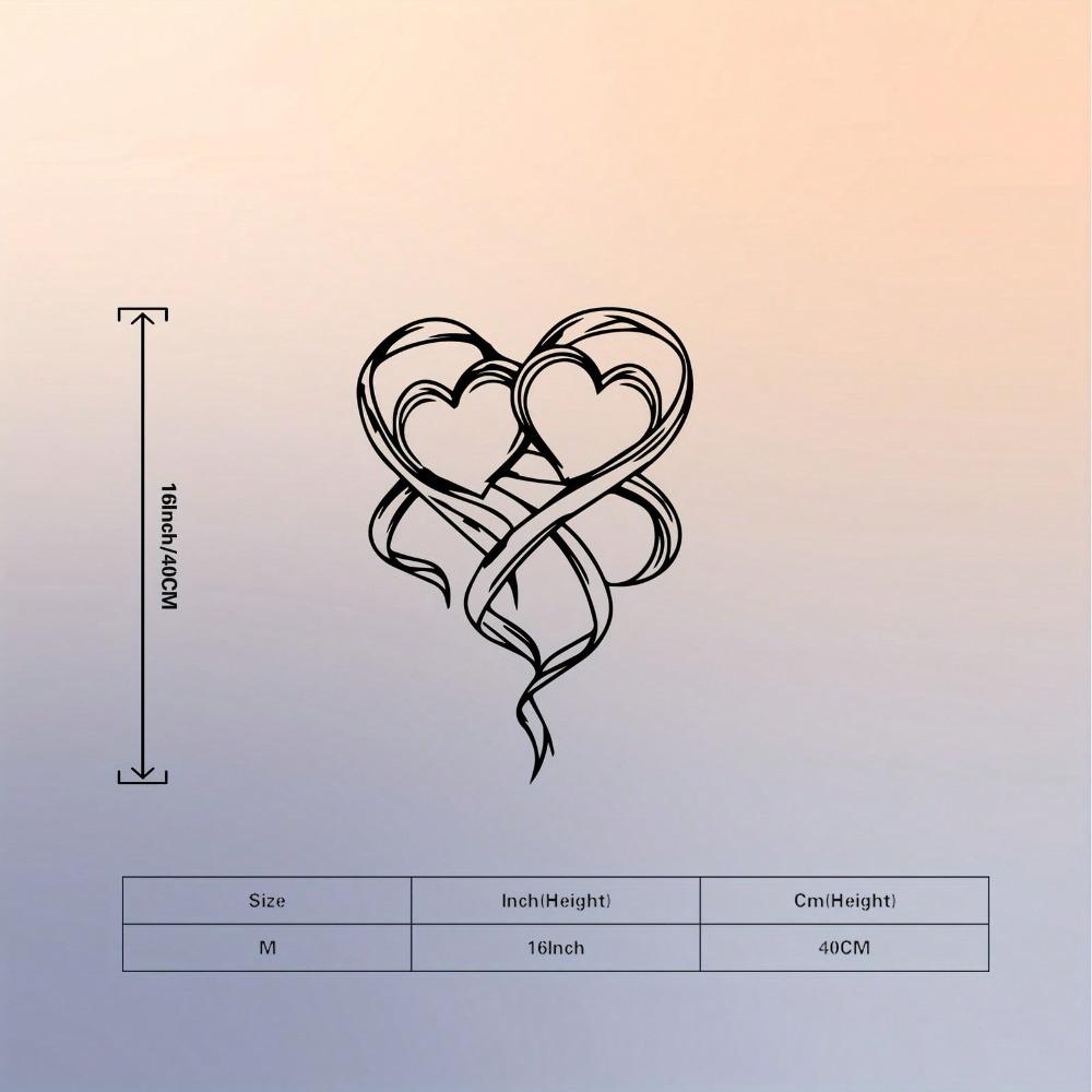 

Elegant Heart Shaped Metal Wall Art Powder Coated Iron Sculpture Romantic Home Decor for Valentine Wedding Anniversary Gift різнокольоровий
