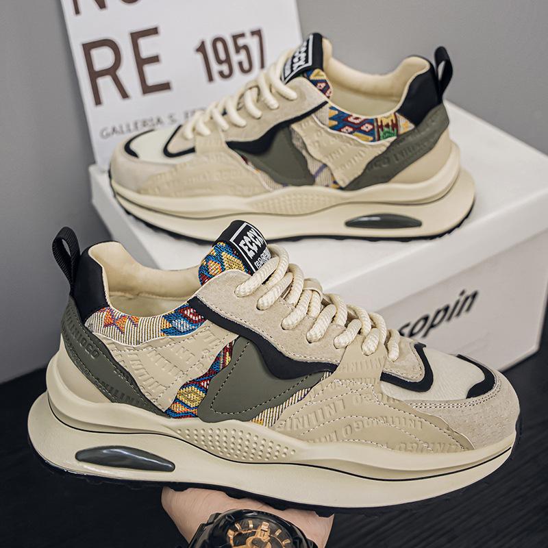 Men's shoes 2024 new autumn Internet celebrity explosion casual shoes youth versatile tide brand thick sole heightening dad shoes