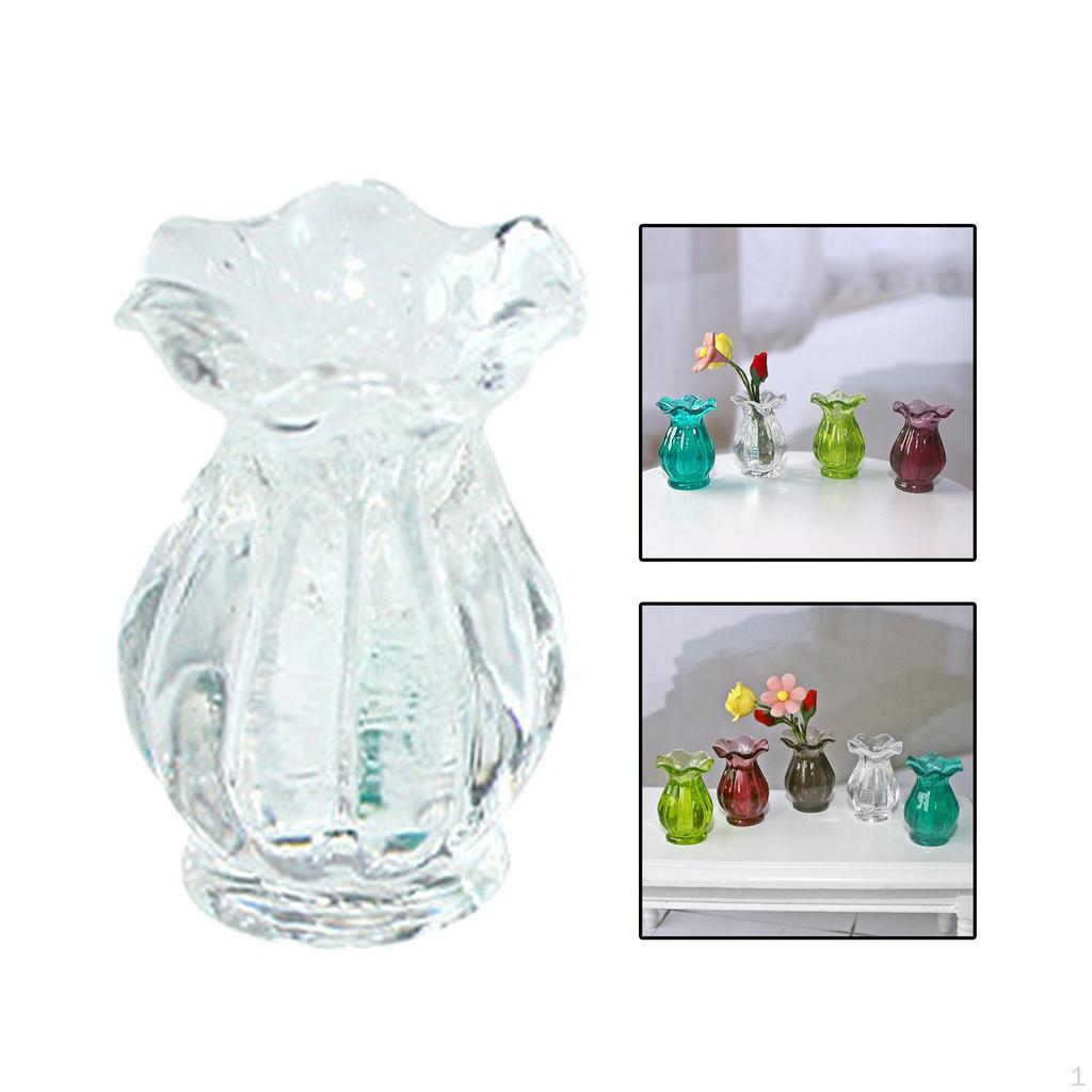 1 Piece Dollhouse Mini Vase Resin Flower Ornaments Decor, DIY Micro Landscape Decoration