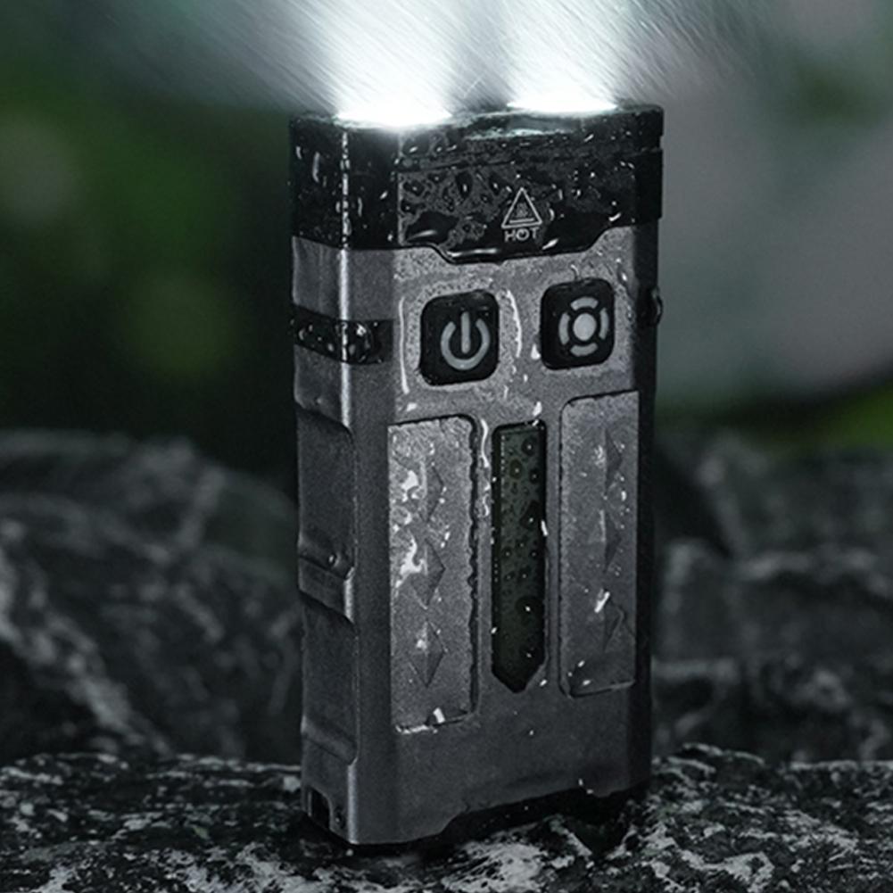 Rechargeable EDC Flashlight with RGB Light Magnetic Keychain Flashlight for Outdoor Home Emergencies