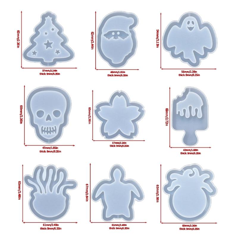 9 Stück Tiere Resin Schüttelformen Handgemacht Anhänger Dekoration Silikonformen Treibsand Schlüsselanhängerform Leicht zu Reinigen