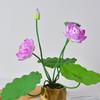 Artificial Lotus Flower with Single Stem and 7 Branches for Landscaping and Photography Props