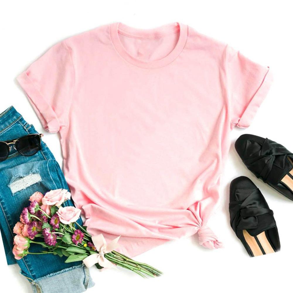 Summer Women White Grey T Shirt Girl Funny Harajuku Lady Solid Tops Tee Female