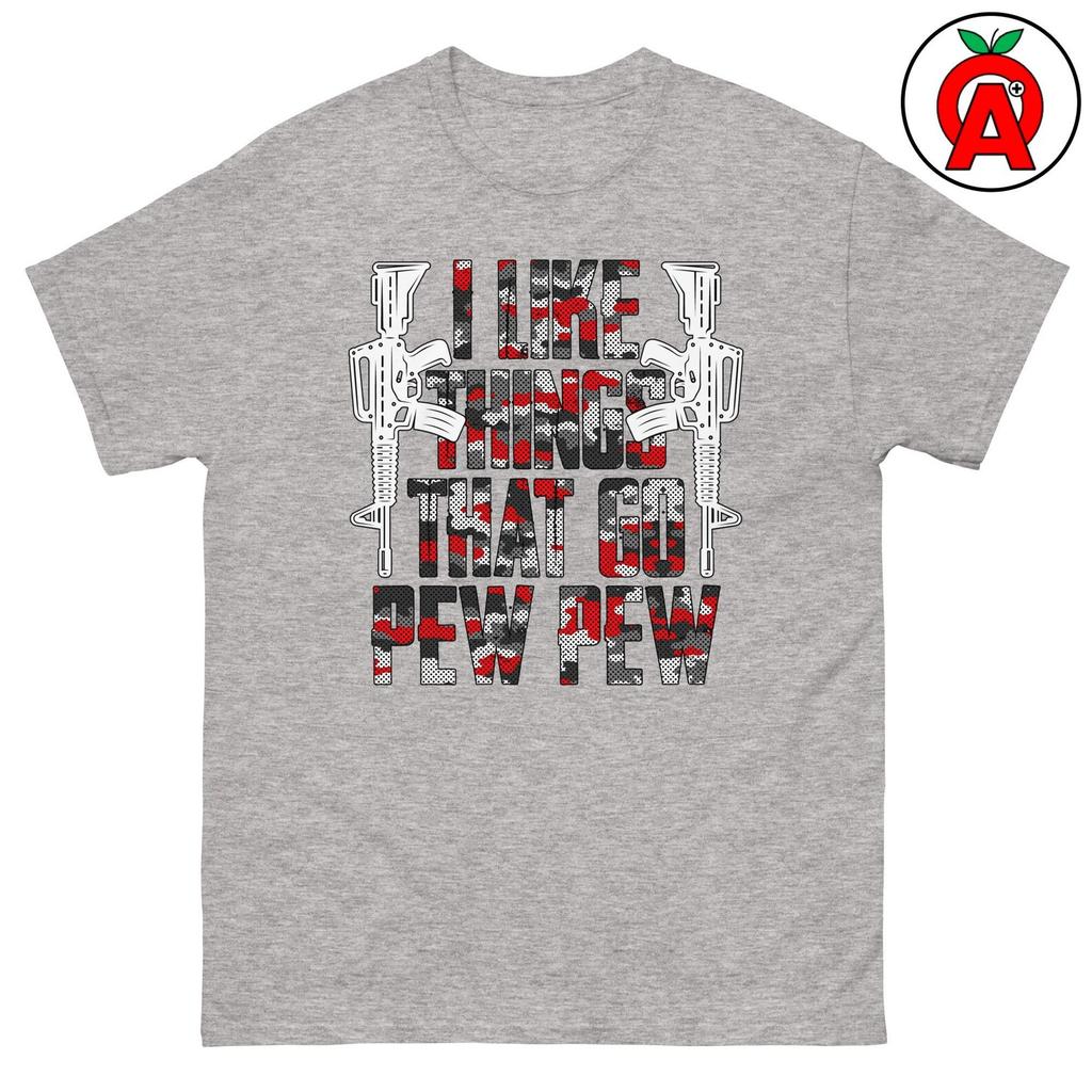 Pew Pew Gun Lover T-Shirt, Second Amendment Unisex Shirt Graphic Tee, Ammo Firearms Patriotic Graphic Tee