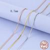 1pcs Genuine 925 Silver Singapore Box Snake Chain Necklace for Woman 40+5/40/45cm Basic Chain fit Pendant DIY Jewelry