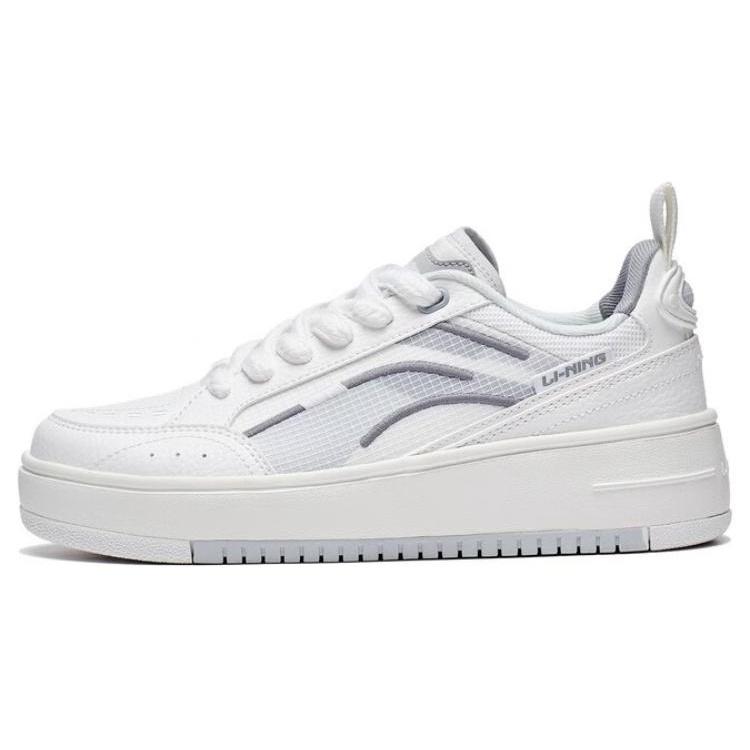 (WMNS) Li-Ning Lifestyle Skate Shoes White Grey Women s AGCT142-1 EU 37