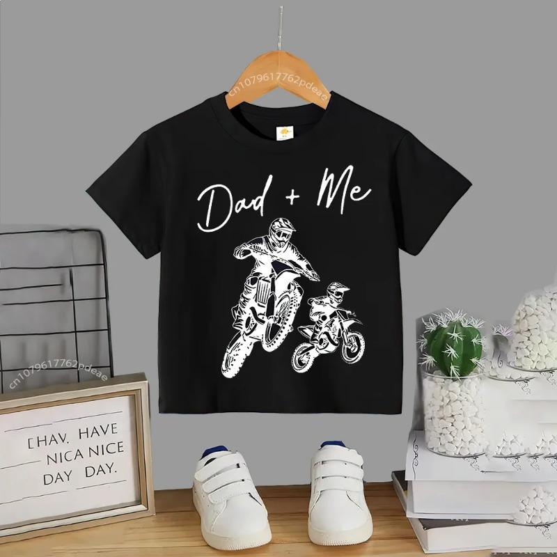 Kids outdoor motorcycle pattern summer short sleeved baby and toddler cotton T-shirt Boys girls comfortable casual top Cotton T-