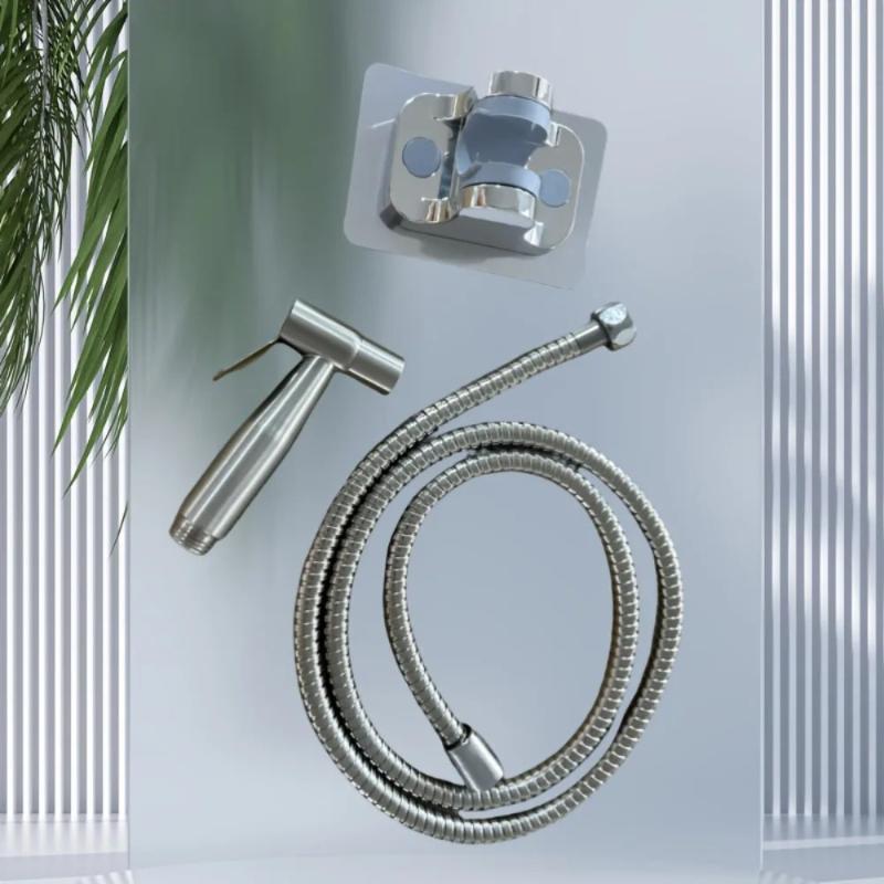 Stainless Steel Toilet Bidet Sprayer Set High Pressure Flushing Bathroom Toilet Cleaning 304 Stainless Steel Toilet Sprayer Set