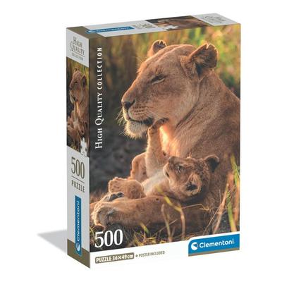 Puzzles 500 Pièces - Clementoni - High Quality Collection - Feline Love - 36x45 Cm - Poster Inclus - Dès 10 Ans