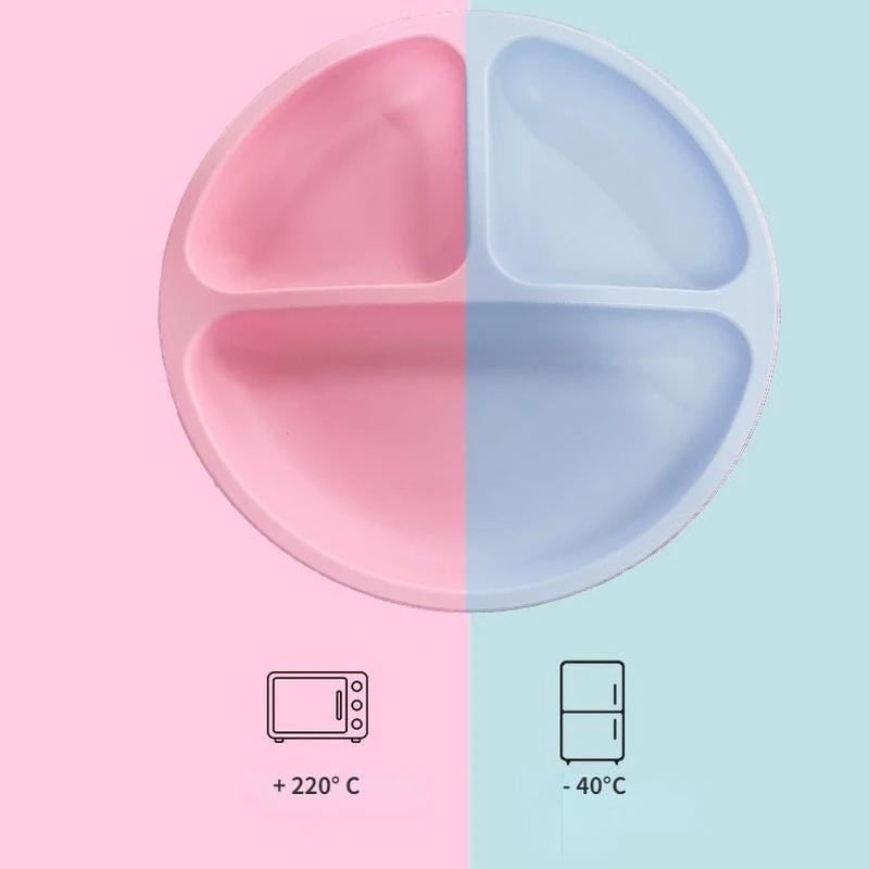 Baby Silicone Dining Plate Kids Feeding Plate Sucker Bowl Children Dishes Toddler Training Tableware