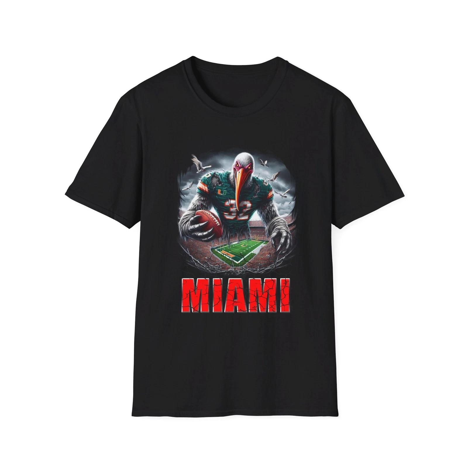 Футболка Miami Hurricanes Horror Mashup - Жуткий фанатский мерч S