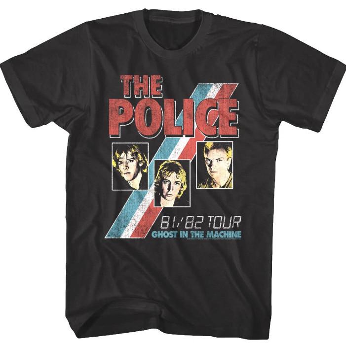 Sting amp The Police Ghost in the Machine Tour 1981-82 Mens T Shirt Rock Band Top Unisex T-Shirt S