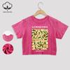 Barcelona Fresh Peaches Cotton Washed T-Shirts Trend Summer Lace Hem Crop Tops Regular Fit O-Neck Short Sleeve Casual Clothes