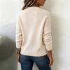 Cardigan da donna a colori retrò con colletto alto, vestibilità larga, giacca casual