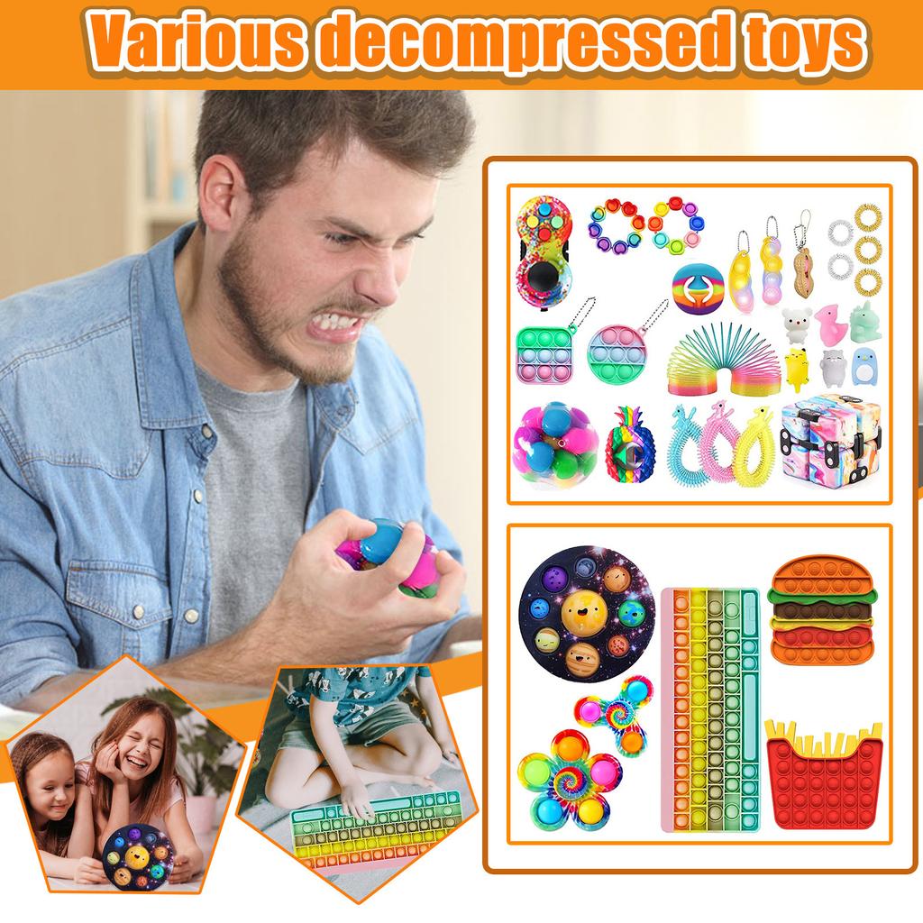 Toy 33-piece Set Of Decompression Sensory Toys For Children Or Adults