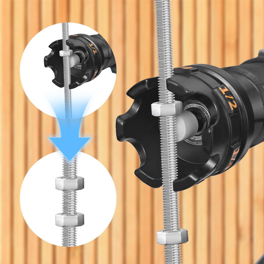 Nuts Spinning Drill Attachment Hex-Shank Nuts Driver Extractor Nut Socket Wrench for 1/4in 3/8in 1/2in Threaded Rods