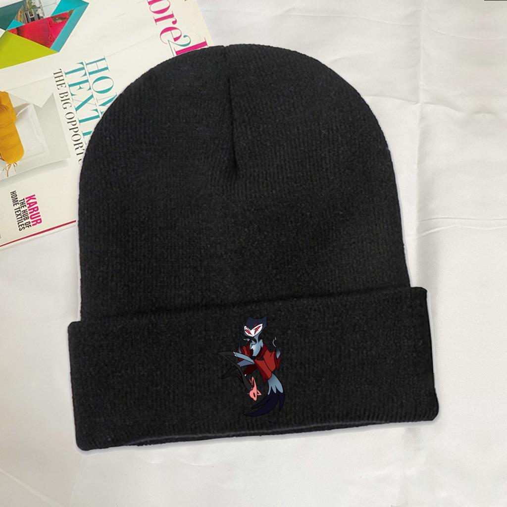 Helluva Boss Stolas Octavia Comedy Strickmützen Damen Unisex Skullies Beanies Wintermützen Cartoon Anime Casual Melon Cap