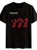 Vintage Rock Band Graphic T-shirt - "The Police" Retro Red & White Print