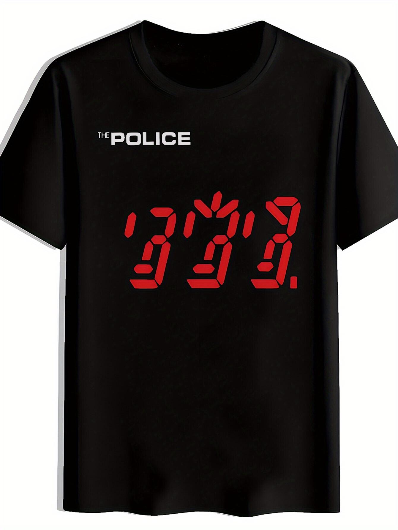 Vintage Rock Band Graphic T-shirt - The Police Retro Red & White Print XXL