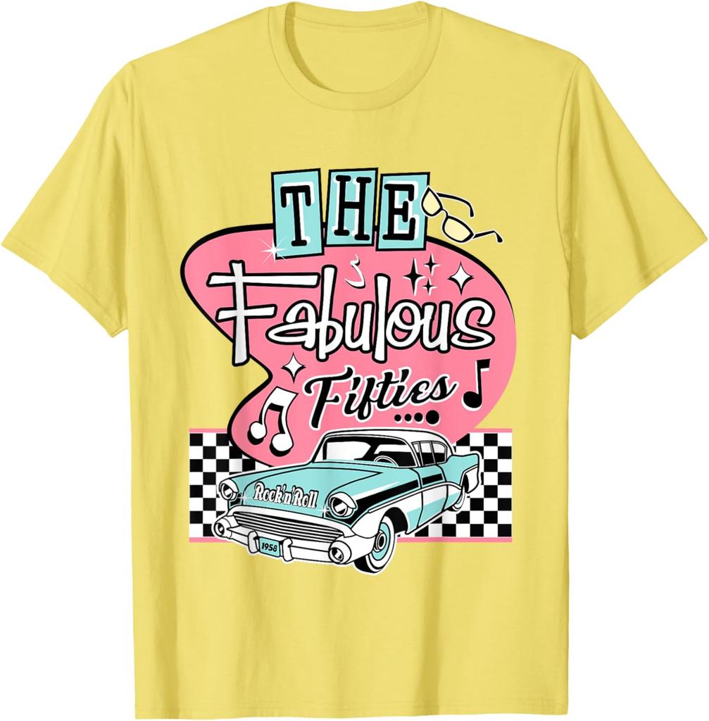 50er Rockabilly Vintage 1950er Kleidung Für Damen Herren Sock Hop T-Shirt