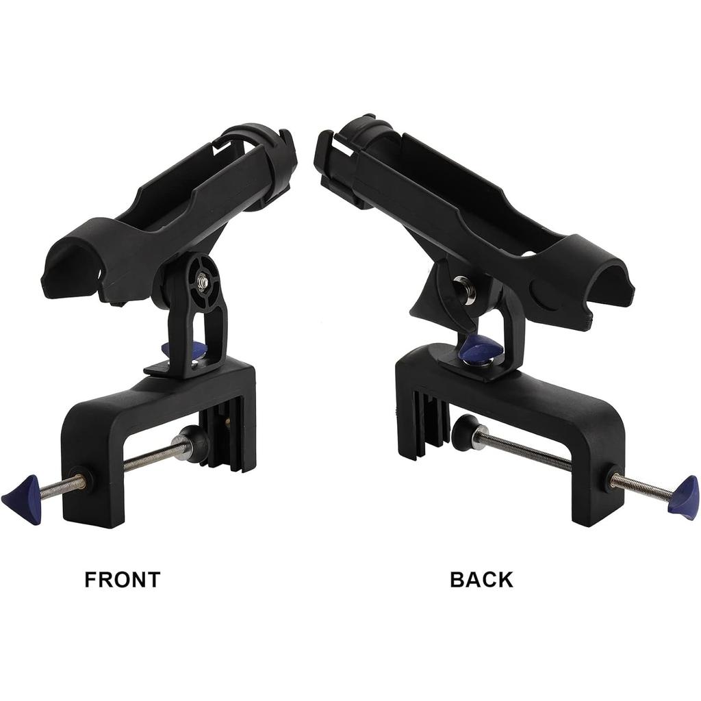 2 Pack Fishing Boat Rods Holder, 360 Degree Rotation Adjustable Fishing Rods Racks, Large Clamp Opening Folding Rod Holder for Canoe, Kayaks