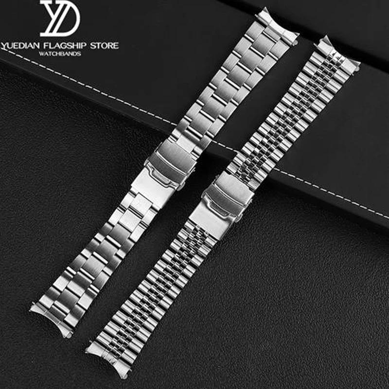 22mm Stainless Steel Strap for Casio Duro MDV-107-1A MDV-106 Marlin Men Diving Curved End Solid Metal Watch Bracelet Band Belt