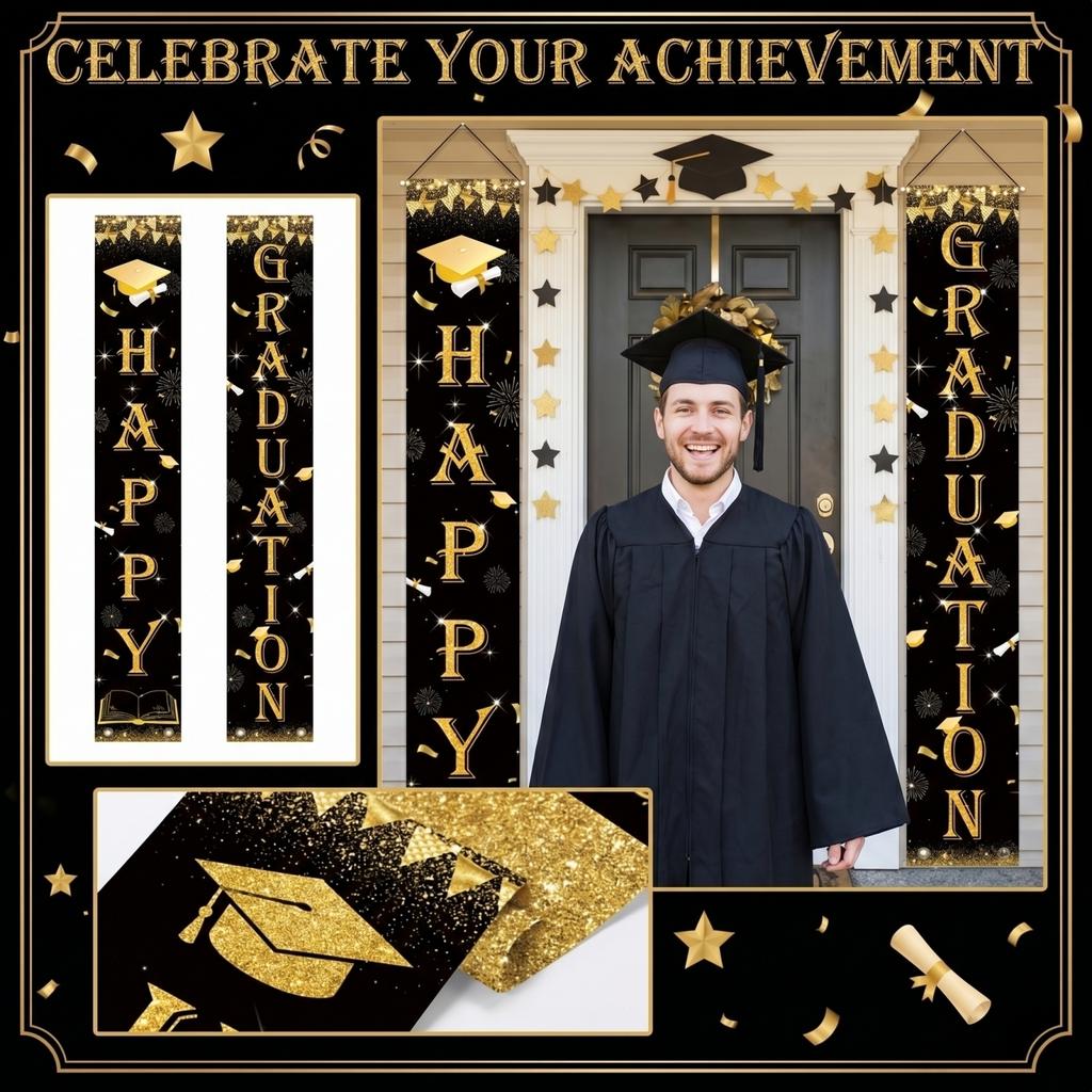 Graduation Class Decoration Door Flag Hanging Flag Graduation Party Decoration Supplies