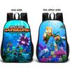 Minecraft Pattern Double Sided Schoolbag Backpack Breathable Bag Fashion Gift