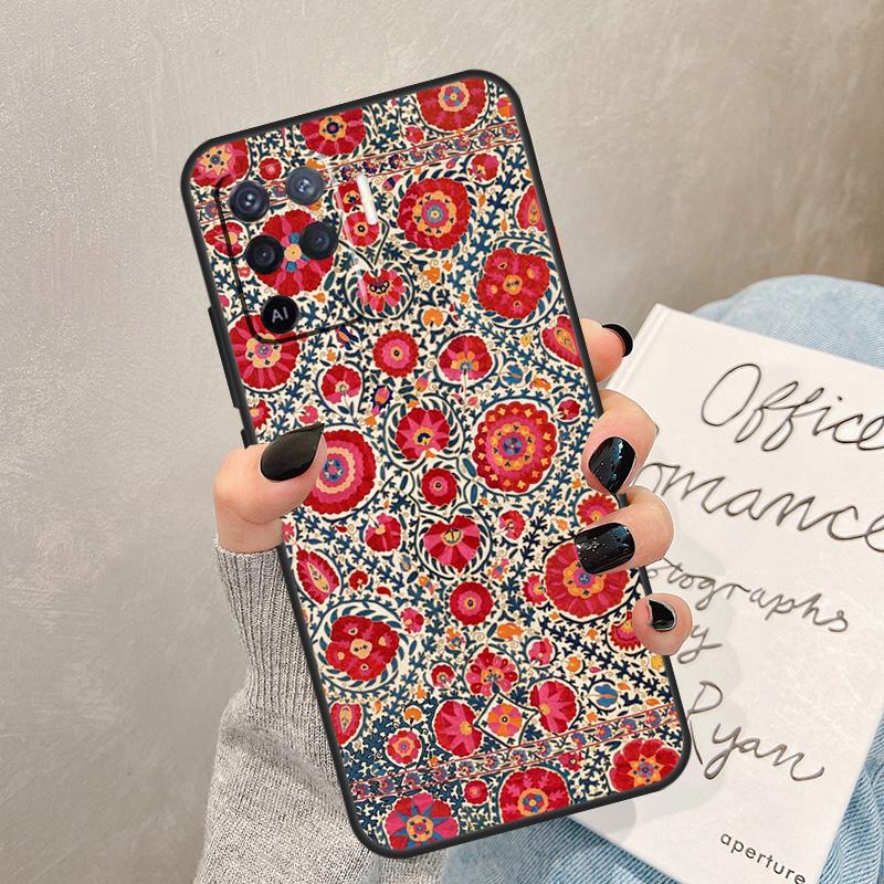 Persian Carpet Floral Pattern Case For Oppo A54 A74 A94 A17 A57 A77 A76 A16 A96 A18 A60 A80 A40 A38 A58 A78 A98 A15 A5 Pro