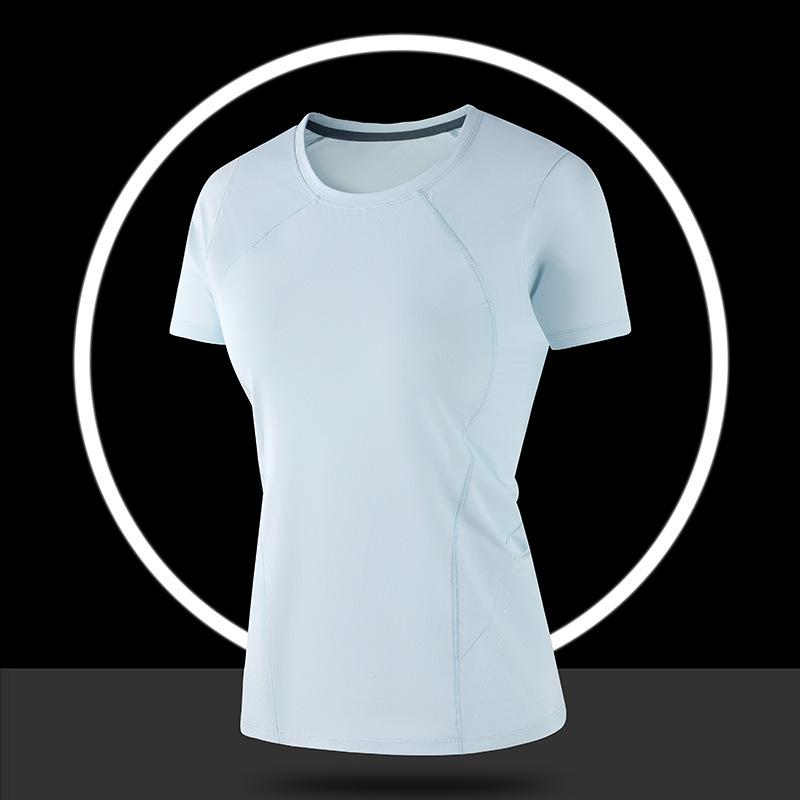 Women's Quick-Dry Round Neck Short Sleeve Ice Silk Yoga T-Shirt