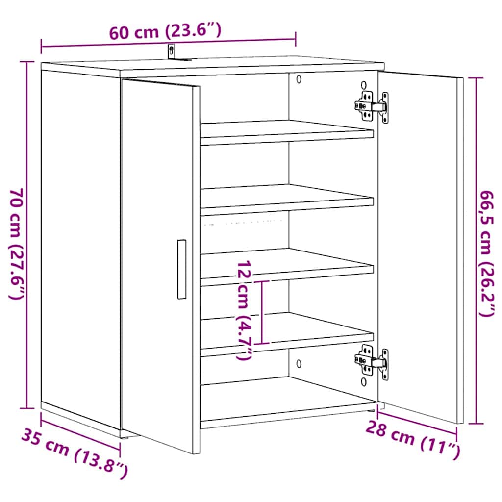 Eingangsschuhschrank, Doppeltürschrank, 60x35x70 Cm Holzverarbeitung